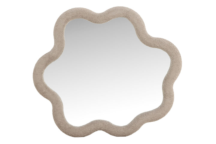 Venture Home Kungsbacka Mirror 70x70 cm - MDF with Beige Boucle / Clear Glass