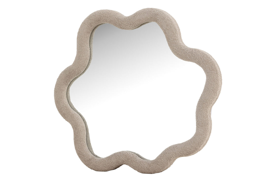 Venture Home Kungsbacka Mirror 70x70 cm - MDF with Beige Boucle / Clear Glass