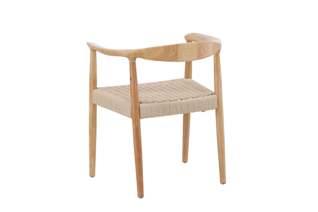 Vind Lovön Dining Chair 2-Pack - Rubberwood Frame Whitewash / Beige Rope
