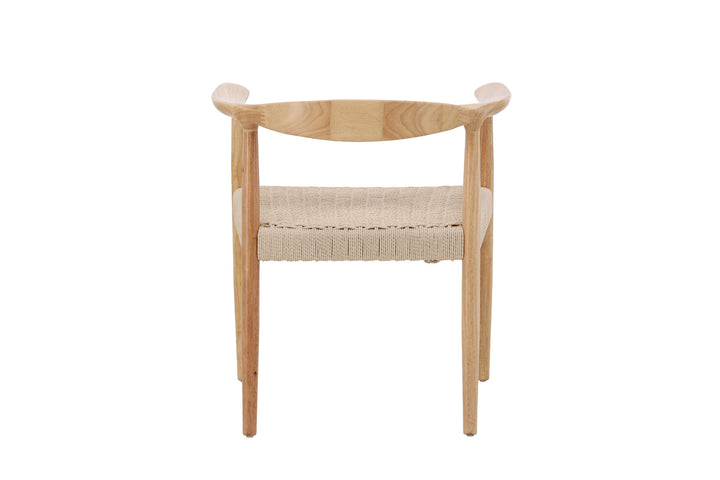 Vind Lovön Dining Chair 2-Pack - Rubberwood Frame Whitewash / Beige Rope