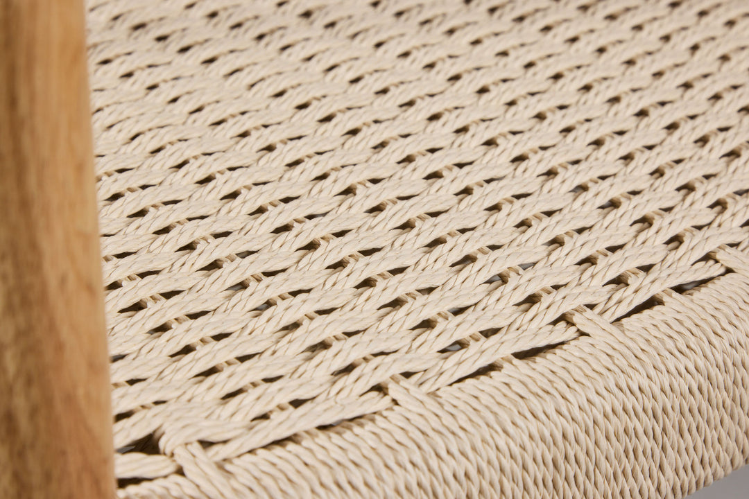 Vind Lovön Dining Chair 2-Pack - Rubberwood Frame Whitewash / Beige Rope