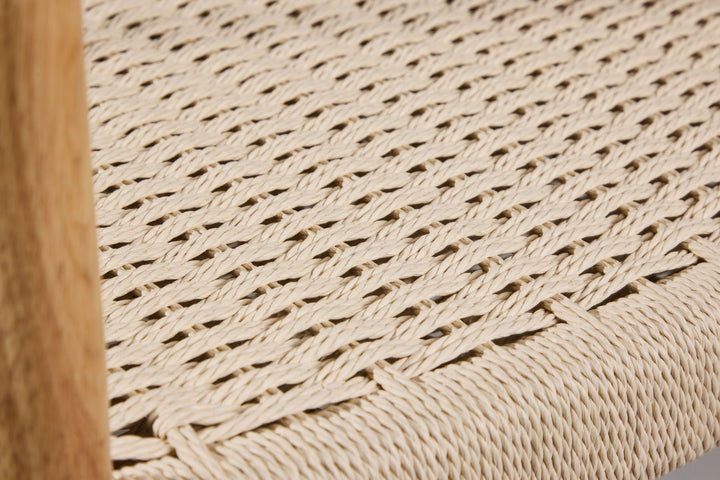 Vind Lovön Dining Chair 2-Pack - Rubberwood Frame Whitewash / Beige Rope