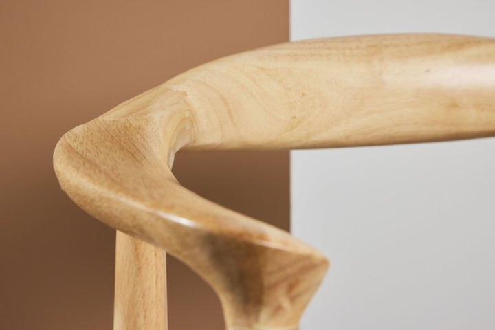 Vind Lovön Dining Chair 2-Pack - Rubberwood Frame Whitewash / Beige Rope