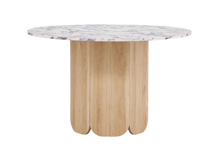 Venture Home Tekla Round Dining Table ø120x75 cm - MDF with Nature 3D Paper /  Calacattalook