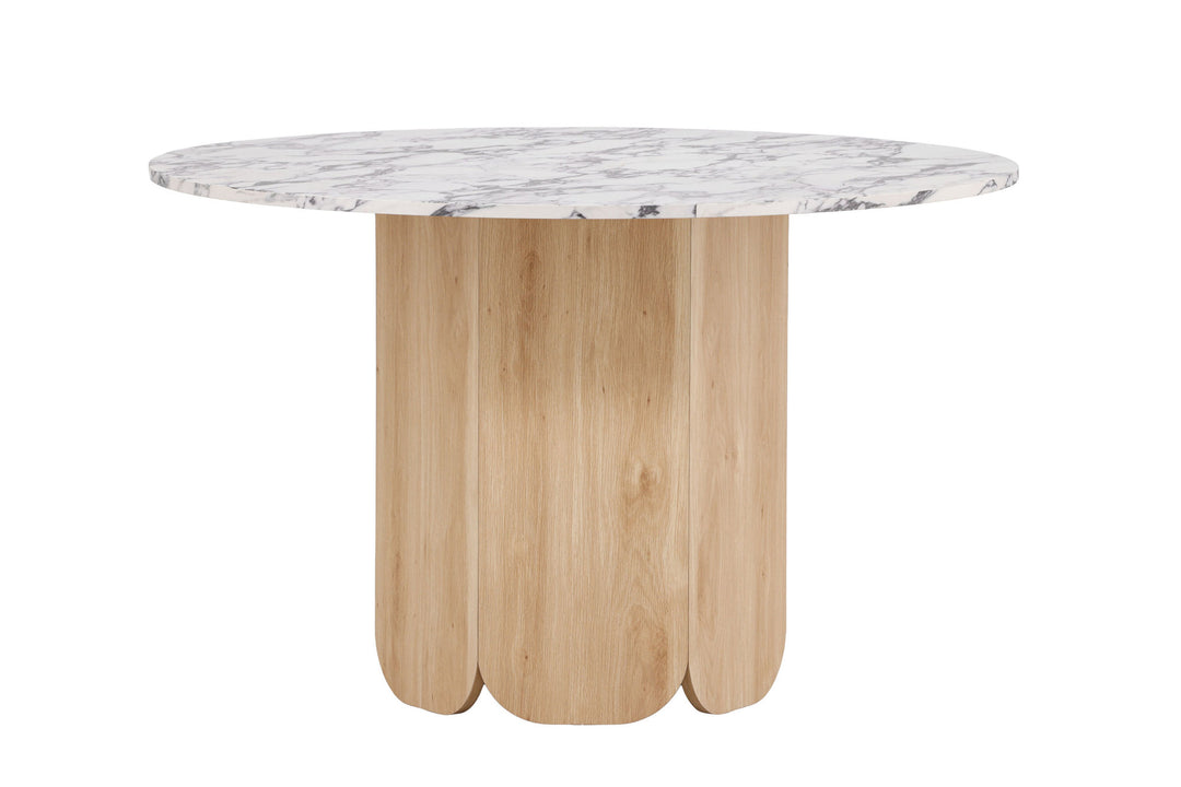 Venture Home Tekla Round Dining Table ø120x75 cm - MDF with Nature 3D Paper /  Calacattalook