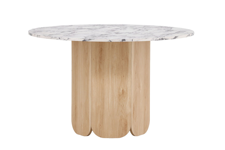 Venture Home Tekla Round Dining Table ø120x75 cm - MDF with Nature 3D Paper /  Calacattalook