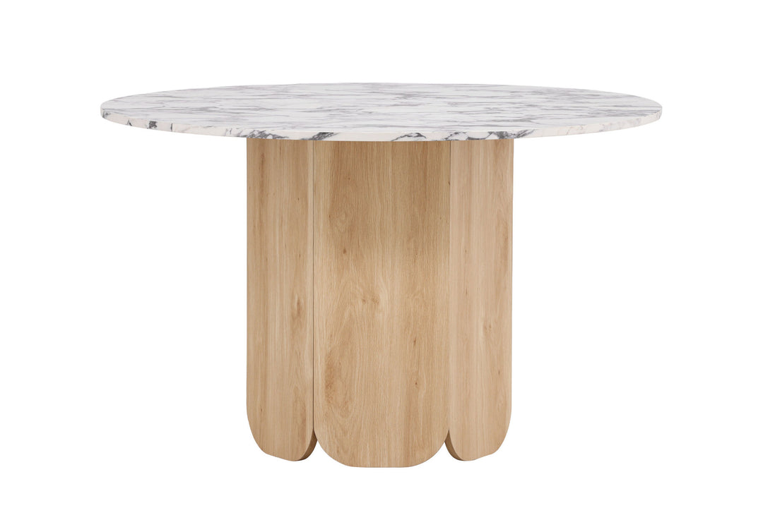 Venture Home Tekla Round Dining Table ø120x75 cm - MDF with Nature 3D Paper /  Calacattalook