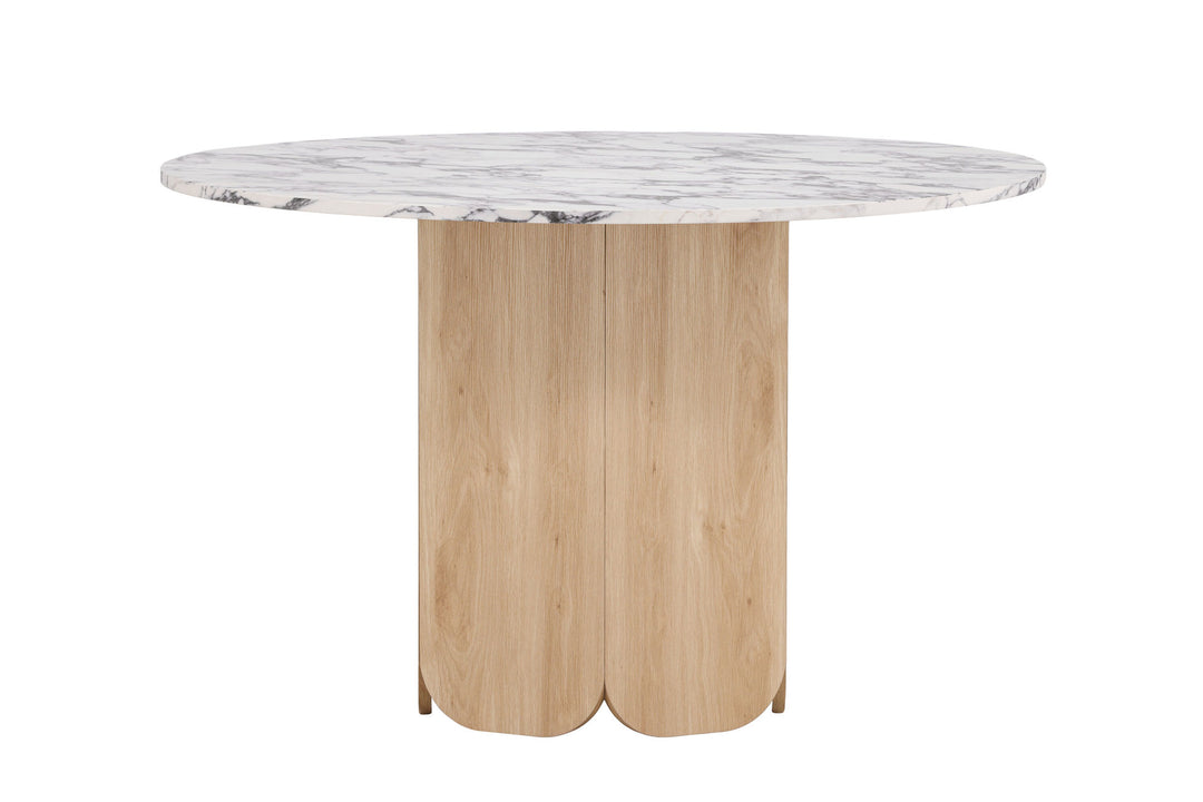 Venture Home Tekla Round Dining Table ø120x75 cm - MDF with Nature 3D Paper /  Calacattalook