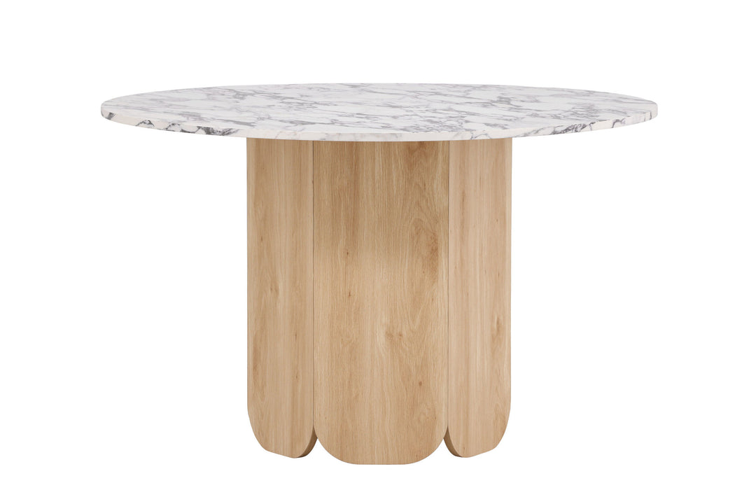 Venture Home Tekla Round Dining Table ø120x75 cm - MDF with Nature 3D Paper /  Calacattalook