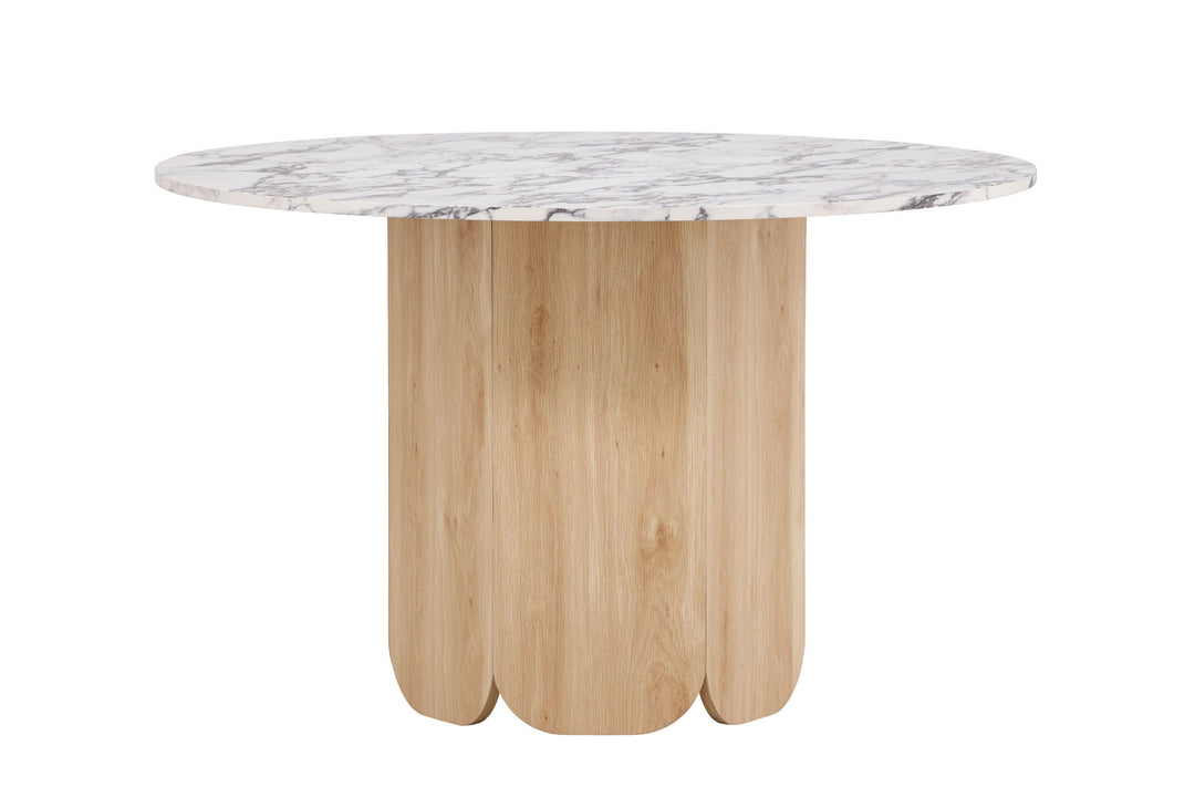 Venture Home Tekla Round Dining Table ø120x75 cm - MDF with Nature 3D Paper /  Calacattalook