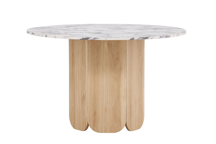 Venture Home Tekla Round Dining Table ø120x75 cm - MDF with Nature 3D Paper /  Calacattalook