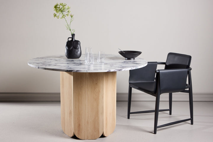 Venture Home Tekla Round Dining Table ø120x75 cm - MDF with Nature 3D Paper /  Calacattalook
