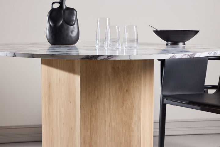 Venture Home Tekla Round Dining Table ø120x75 cm - MDF with Nature 3D Paper /  Calacattalook