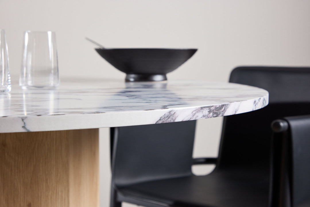 Venture Home Tekla Round Dining Table ø120x75 cm - MDF with Nature 3D Paper /  Calacattalook