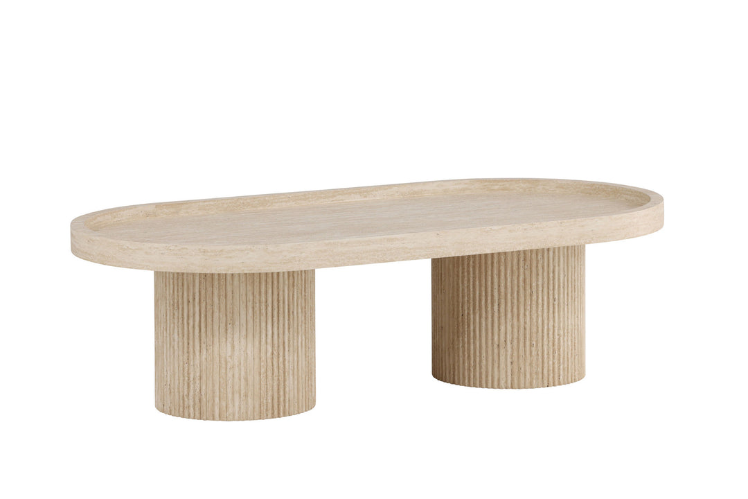 Venture Home Krille Sofa Table 120x60x35 cm - MDF with 3D Paper / Travertinelook