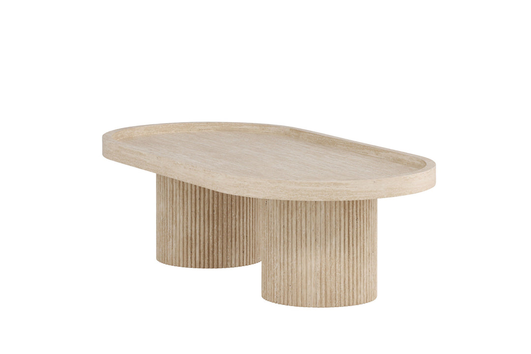 Venture Home Krille Sofa Table 120x60x35 cm - MDF with 3D Paper / Travertinelook