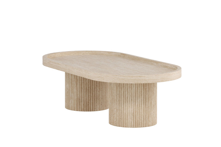 Venture Home Krille Sofa Table 120x60x35 cm - MDF with 3D Paper / Travertinelook