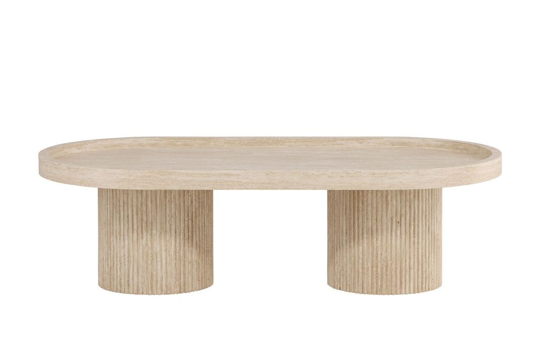 Venture Home Krille Sofa Table 120x60x35 cm - MDF with 3D Paper / Travertinelook