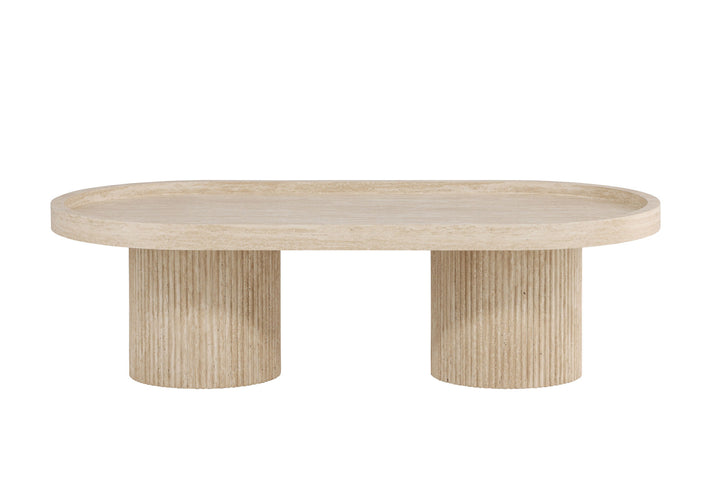 Venture Home Krille Sofa Table 120x60x35 cm - MDF with 3D Paper / Travertinelook