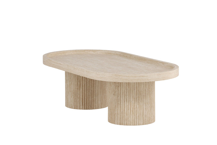 Venture Home Krille Sofa Table 120x60x35 cm - MDF with 3D Paper / Travertinelook