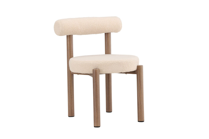 Venture Home Tillo Dining Chair 2-Pack - Steel with Woodlook 3D Paper / White Boucle