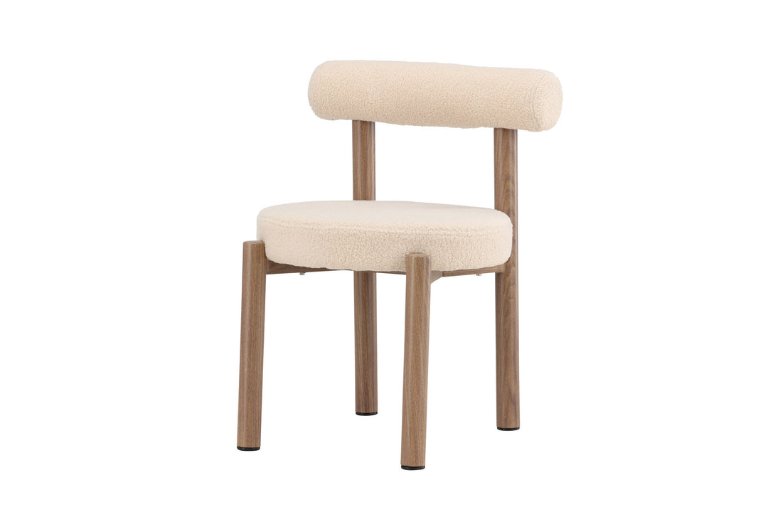 Venture Home Tillo Dining Chair 2-Pack - Steel with Woodlook 3D Paper / White Boucle
