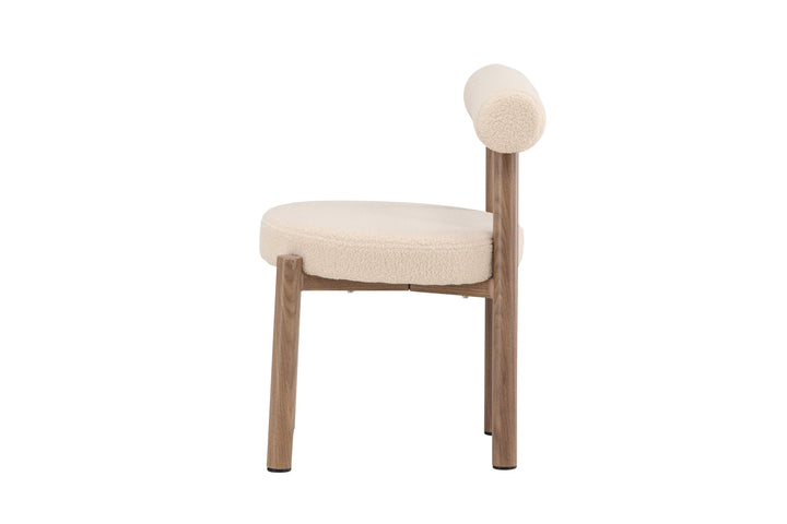 Venture Home Tillo Dining Chair 2-Pack - Steel with Woodlook 3D Paper / White Boucle