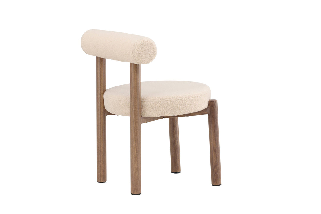 Venture Home Tillo Dining Chair 2-Pack - Steel with Woodlook 3D Paper / White Boucle