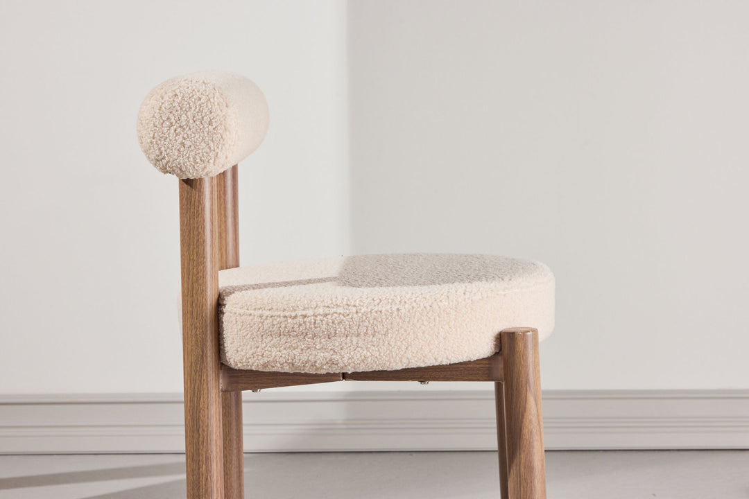 Venture Home Tillo Dining Chair 2-Pack - Steel with Woodlook 3D Paper / White Boucle