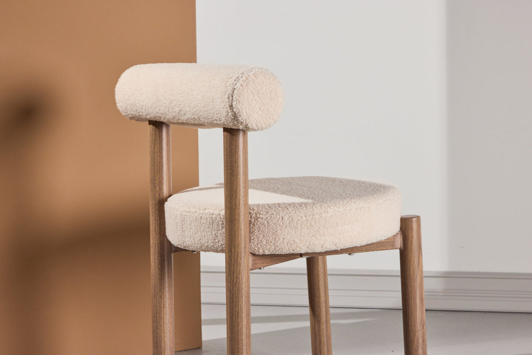 Venture Home Tillo Dining Chair 2-Pack - Steel with Woodlook 3D Paper / White Boucle
