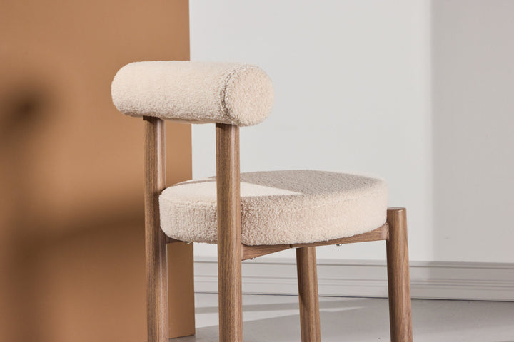 Venture Home Tillo Dining Chair 2-Pack - Steel with Woodlook 3D Paper / White Boucle