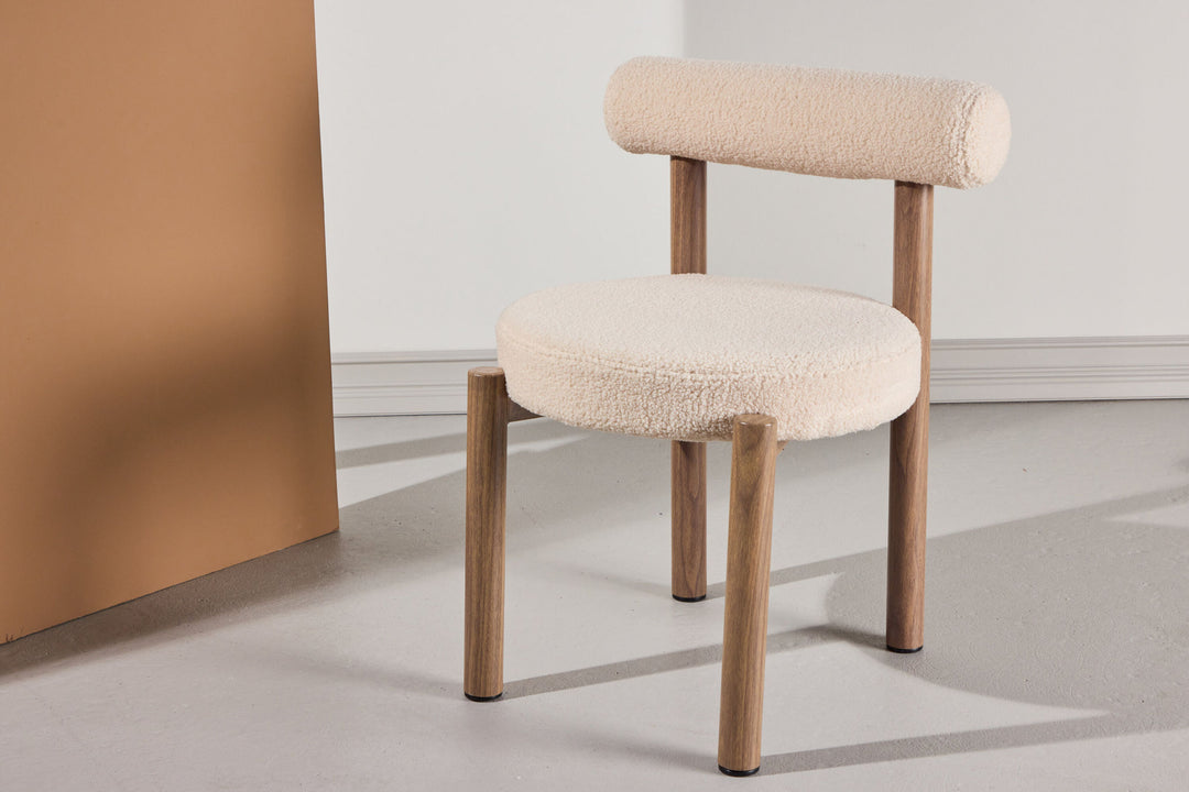 Venture Home Tillo Dining Chair 2-Pack - Steel with Woodlook 3D Paper / White Boucle