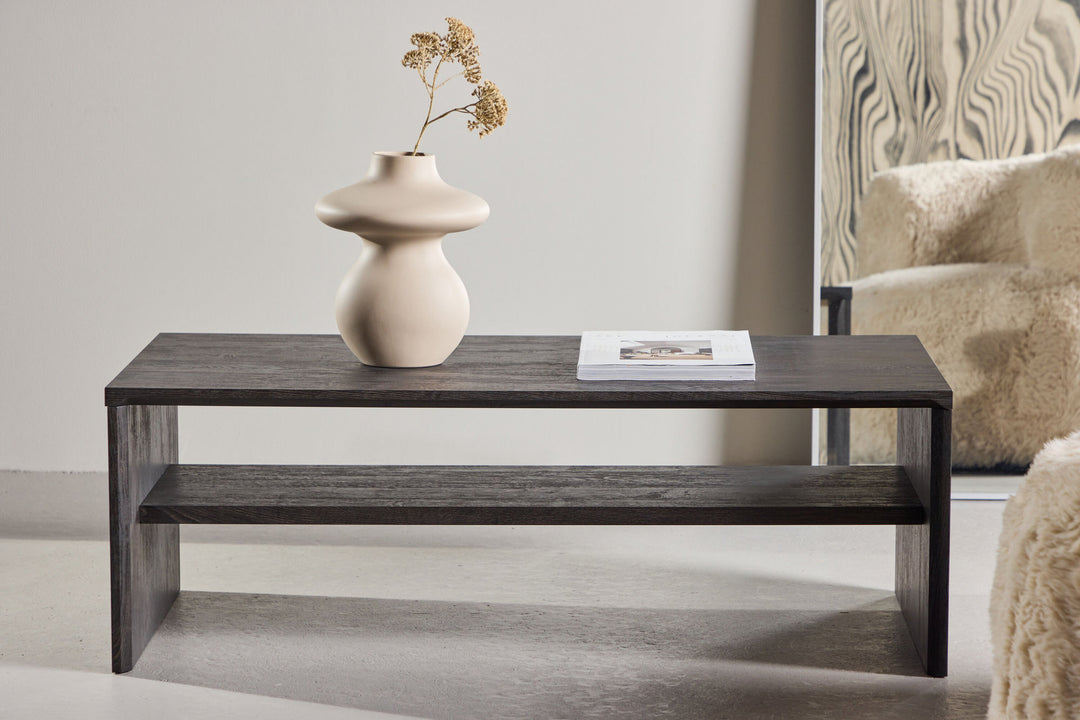 Venture Home Telemarket Sofa Table 110x50x38 cm - MDF with Black 3D Paper