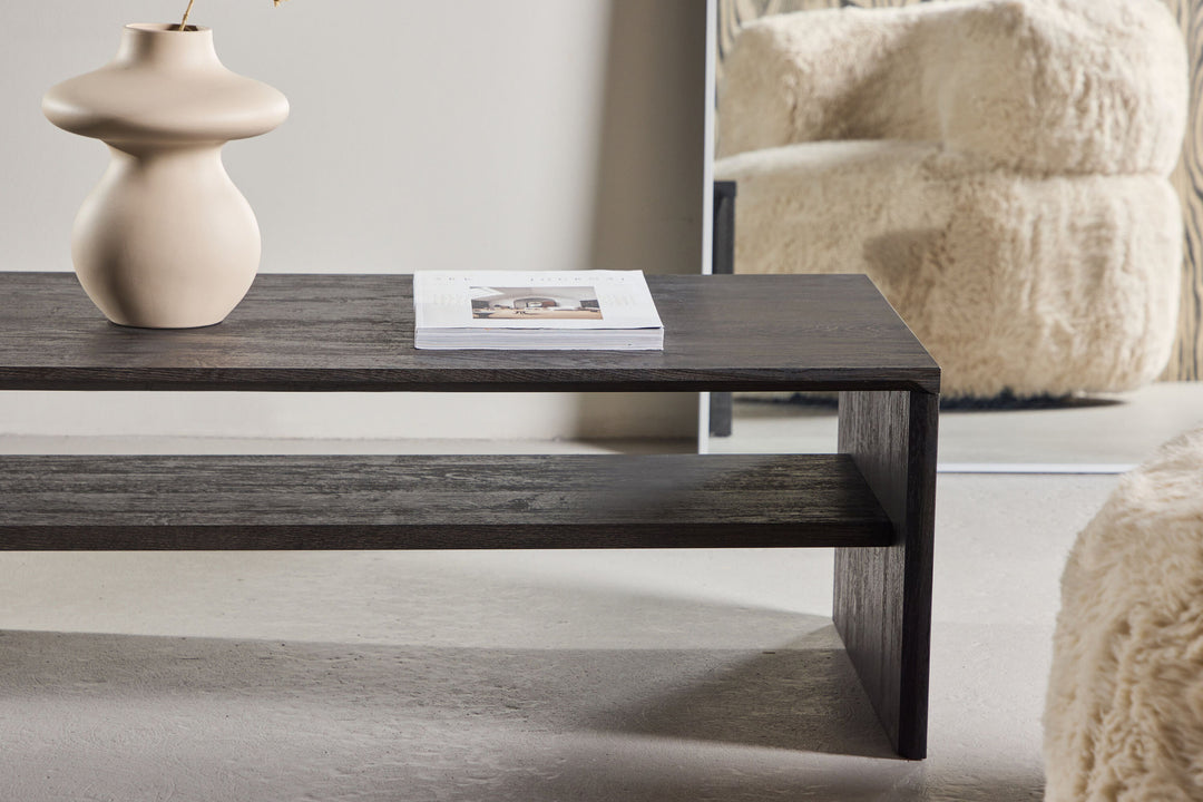 Venture Home Telemarket Sofa Table 110x50x38 cm - MDF with Black 3D Paper