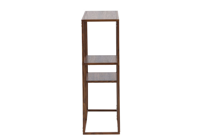 Venture Home Staal Bookcase 80x26x81 cm - Steel Frame Walnut / MDF with Walnut 3D Paper
