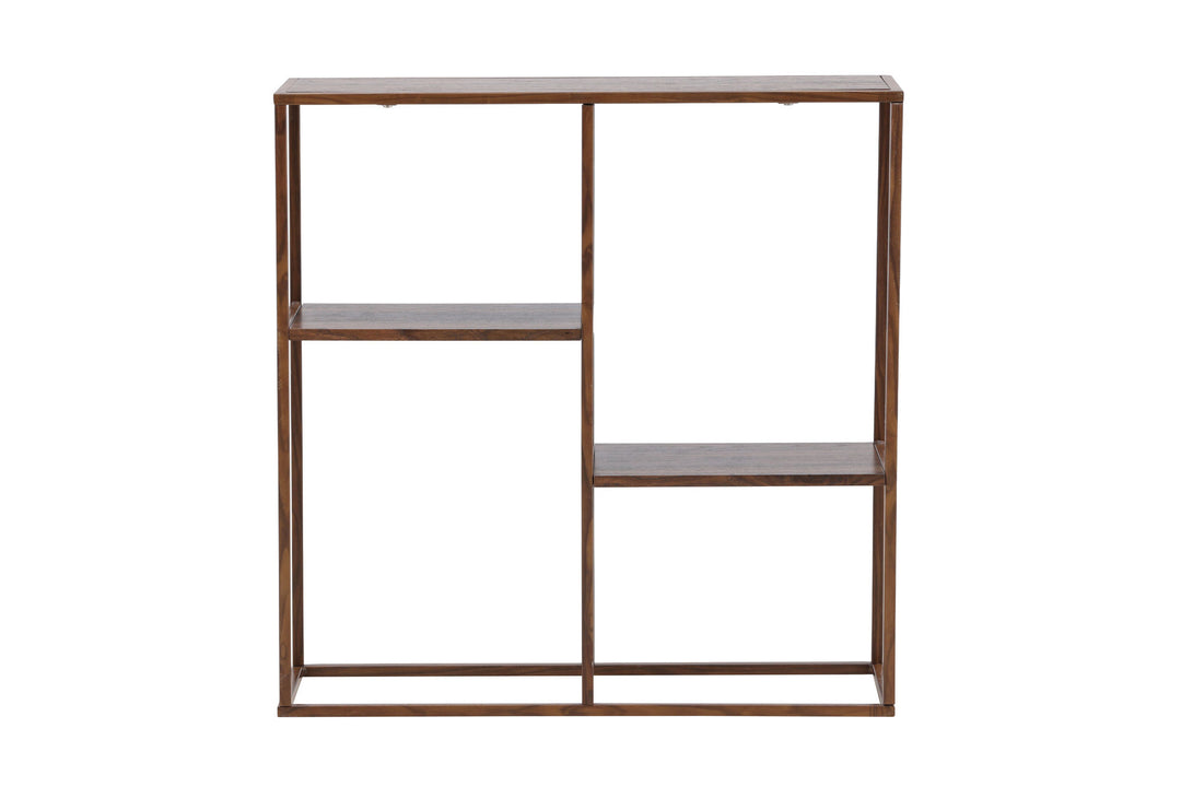 Venture Home Staal Bookcase 80x26x81 cm - Steel Frame Walnut / MDF with Walnut 3D Paper