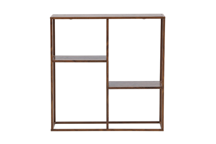 Venture Home Staal Bookcase 80x26x81 cm - Steel Frame Walnut / MDF with Walnut 3D Paper