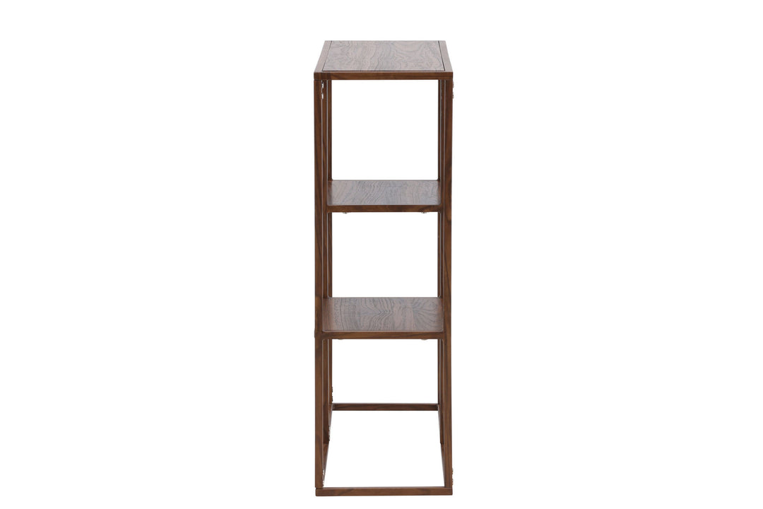 Venture Home Staal Bookcase 80x26x81 cm - Steel Frame Walnut / MDF with Walnut 3D Paper