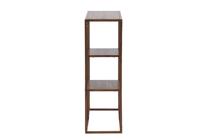Venture Home Staal Bookcase 80x26x81 cm - Steel Frame Walnut / MDF with Walnut 3D Paper