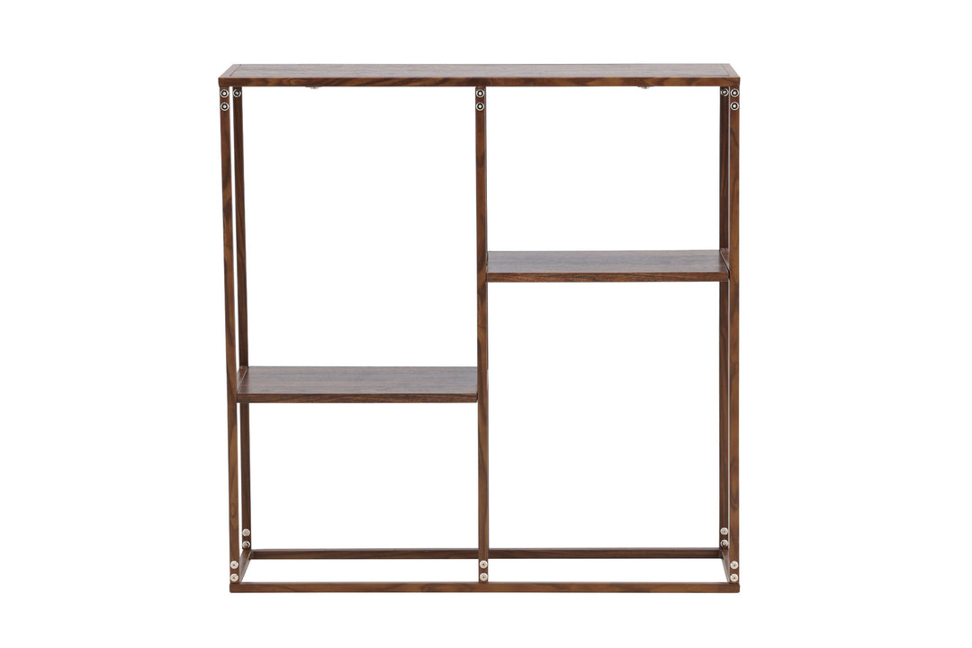 Venture Home Staal Bookcase 80x26x81 cm - Steel Frame Walnut / MDF with Walnut 3D Paper