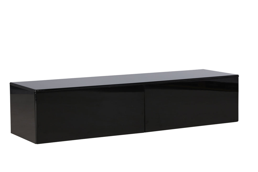 Venture Home Fristad TV Stand 160x45x35 cm - MDF with Black Glossy PU Lacquer Painting