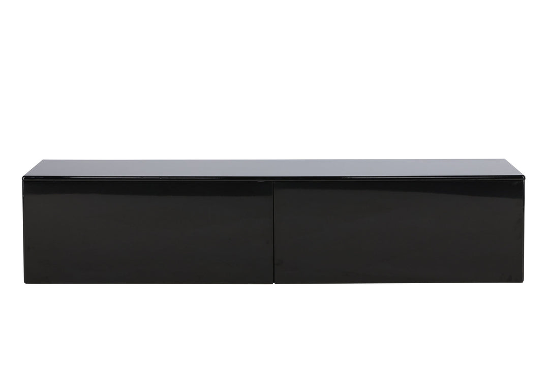 Venture Home Fristad TV Stand 160x45x35 cm - MDF with Black Glossy PU Lacquer Painting