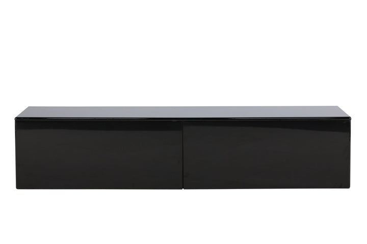 Venture Home Fristad TV Stand 160x45x35 cm - MDF with Black Glossy PU Lacquer Painting