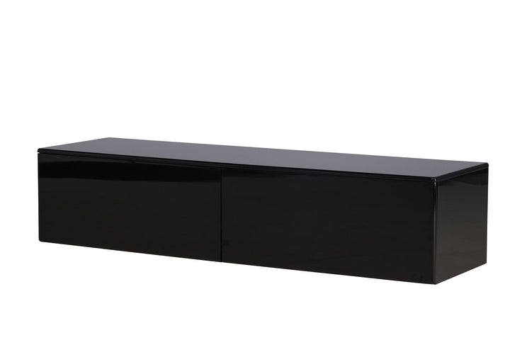 Venture Home Fristad TV Stand 160x45x35 cm - MDF with Black Glossy PU Lacquer Painting
