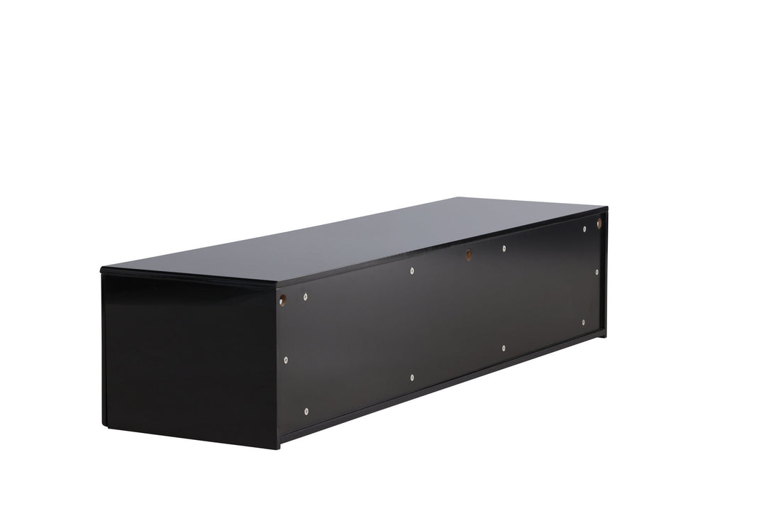 Venture Home Fristad TV Stand 160x45x35 cm - MDF with Black Glossy PU Lacquer Painting