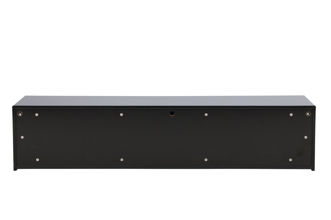 Venture Home Fristad TV Stand 160x45x35 cm - MDF with Black Glossy PU Lacquer Painting