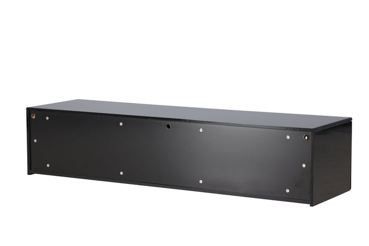 Venture Home Fristad TV Stand 160x45x35 cm - MDF with Black Glossy PU Lacquer Painting