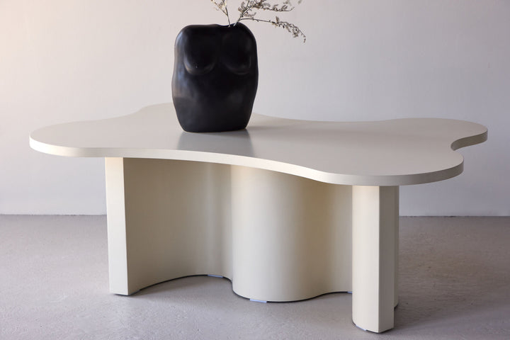 Venture Home Flow Sofa Table 120x80x45 cm - MDF with Beige PU Lacquer Painting