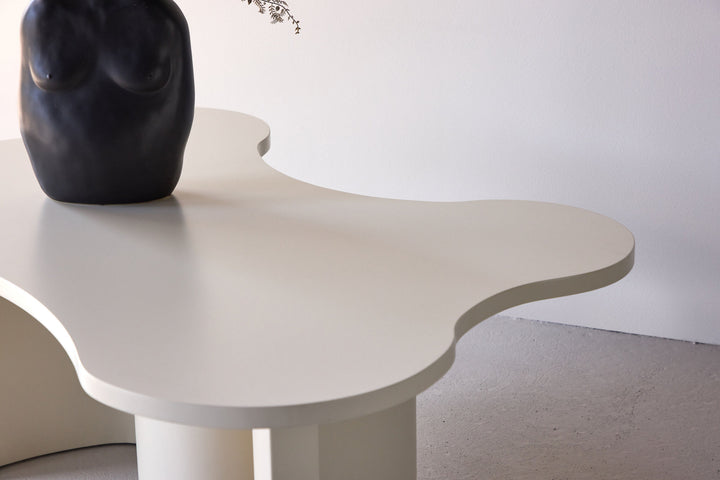 Venture Home Flow Sofa Table 120x80x45 cm - MDF with Beige PU Lacquer Painting