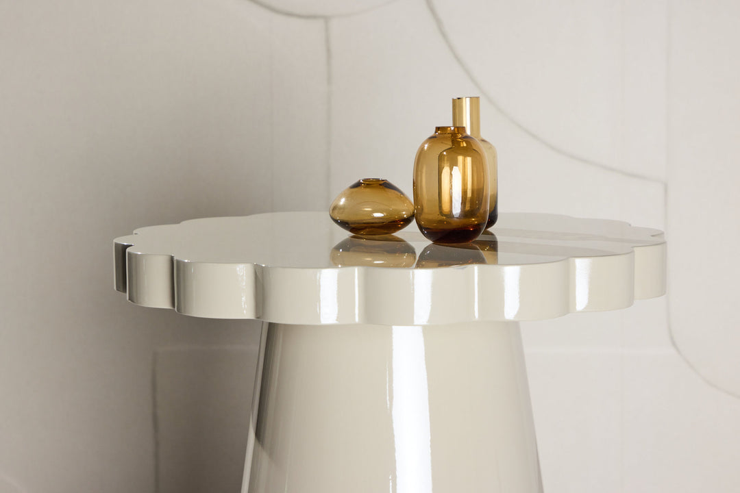 Venture Home Krull Side Table φ45x55 cm - MDF Glossy Beige